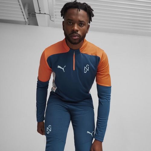 Herren PUMA Neymar Jr Kreativität Fußball Sweatshirt 1/4 Zip Top Ozean tropischen/heiße Hitze