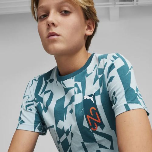 PUMA Neymar Jr Kinder Fußballtrikot Kreativität Logo Tee Ozean tropisch/türkis surfen