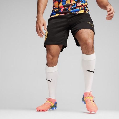 PUMA Neymar Jr Männer Fußball-Shorts Puma schwarz/Sonnenuntergang glühen