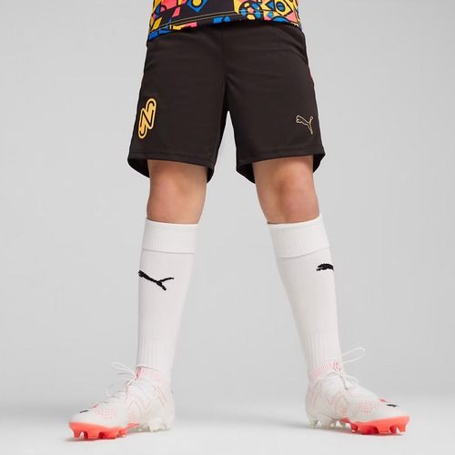 PUMA Neymar Jr Kinder Fußball-Shorts Puma schwarz/Sonnenuntergang glühen