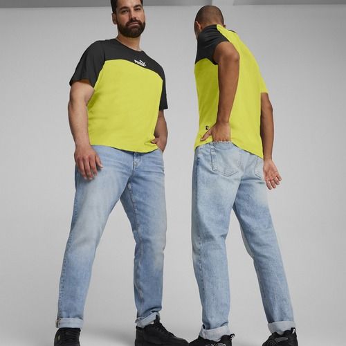 PUMA ESS+ Block Tee für Herren puma schwarz/lime sheen