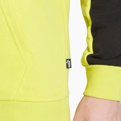 Herren Sweatshirt PUMA ESS+ Block Hoodie TR puma schwarz/lime sheen