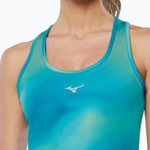 Damen Lauftank Top Mizuno Impulse Core Graphic Tank Eierschalenblau