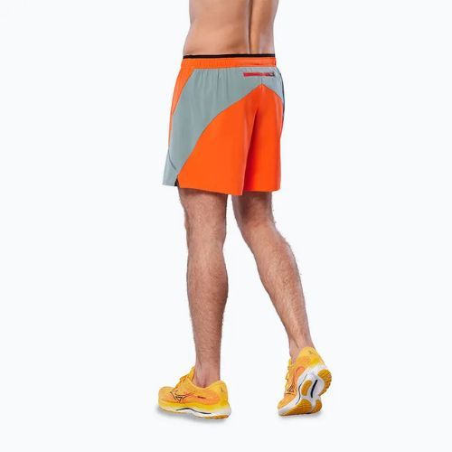 Herren Mizuno Alpha 5.5 Kapuzinerkresse/Blei Laufshorts