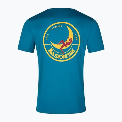 La Sportiva Herren Climbing on the Moon turchese/giallo T-shirt