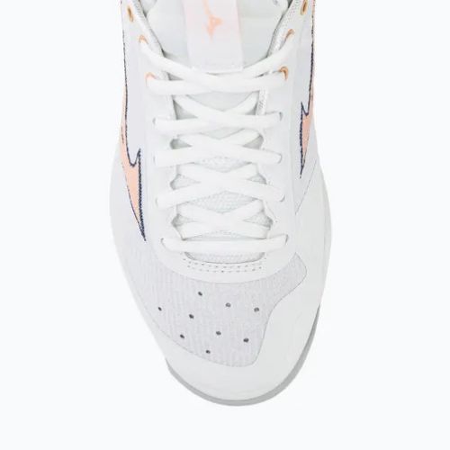 Damen Volleyballschuhe Mizuno Wave Luminous 2 weiß/navy Pfingstrose/Pfirsich parfait