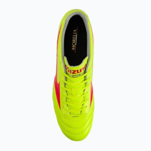 Mizuno Morelia II Pro MD Sicherheitsgelb/Feurige Koralle 2/Galaxysilber Herren Fußballschuhe