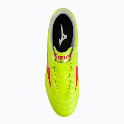 Mizuno Morelia II Club MD Sicherheitsgelb/Feurige Koralle 2/Galaxysilber Herren Fußballschuhe
