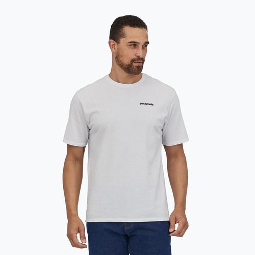 Herren Patagonia P-6 Logo Responsibili-Tee Trekking-T-Shirt weiß