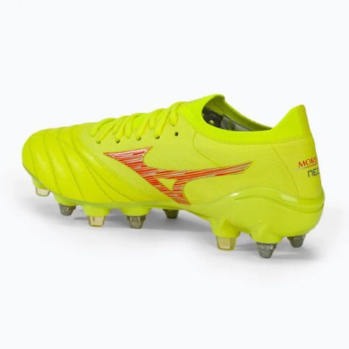 Fußballschuhe Herren Mizuno Morelia Neo IV Β Japan Mix safety yellow/flery coral 2/safety yellow