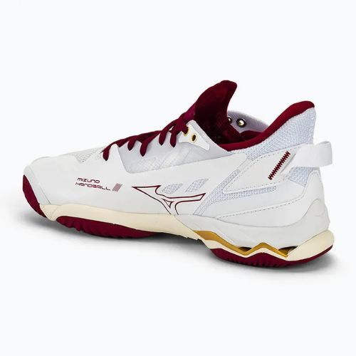 Handballschuhe Damen Mizuno Wave Mirage 5 white/cabernet/mp gold