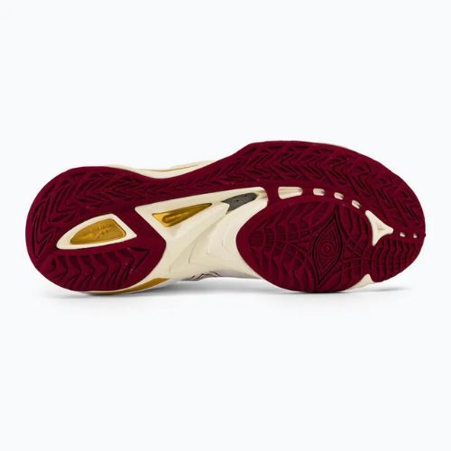 Handballschuhe Damen Mizuno Wave Mirage 5 white/cabernet/mp gold