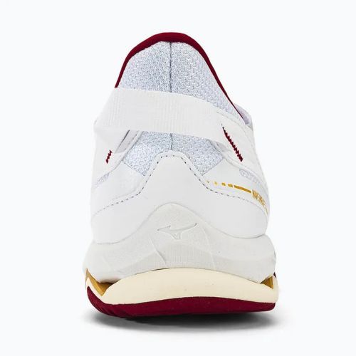 Handballschuhe Damen Mizuno Wave Mirage 5 white/cabernet/mp gold