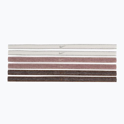 Stirnband Nike Swoosh Sport Metalic 6 Stk. brown/smokey mauve/metallic silver
