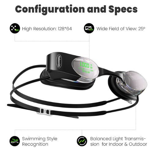 Holoswim Smart Schwimmbrille schwarz