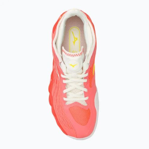 Damen Tennisschuhe Mizuno Wave Enforce Tour CC candy coral/now white/neon flame