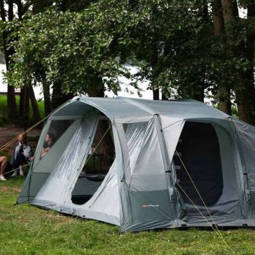 Aufblasbares 6-Personen Campingzelt KADVA AIRcamp 6.24 grün