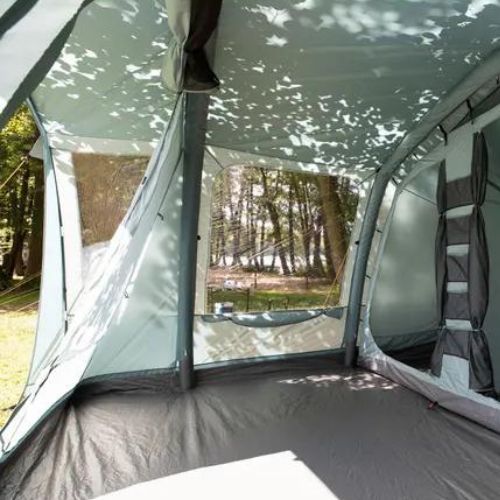 Aufblasbares 6-Personen Campingzelt KADVA AIRcamp 6.24 grün