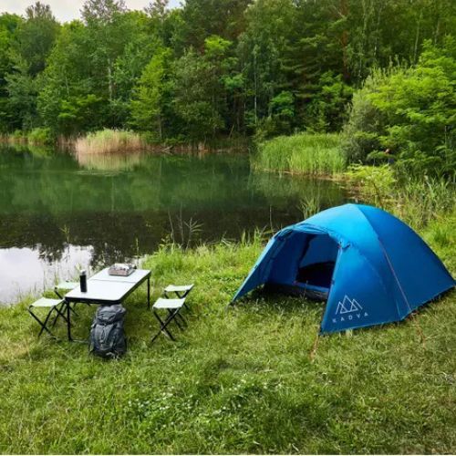 3-Personen Campingzelt KADVA CAMPdome 3 blau