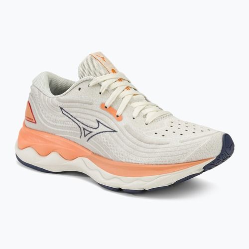 Damen Laufschuhe Mizuno Wave Skyrise 4 Schnee weiß/blau/koralle Riff