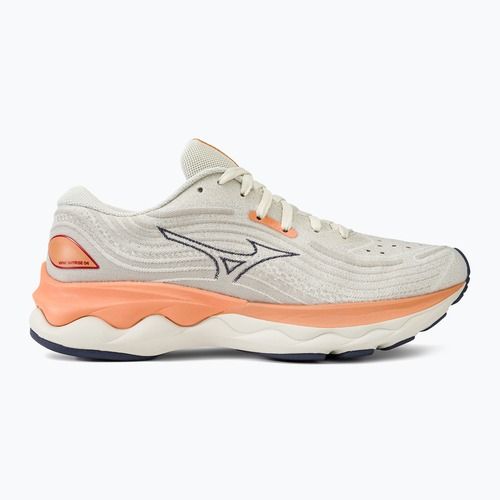 Damen Laufschuhe Mizuno Wave Skyrise 4 Schnee weiß/blau/koralle Riff