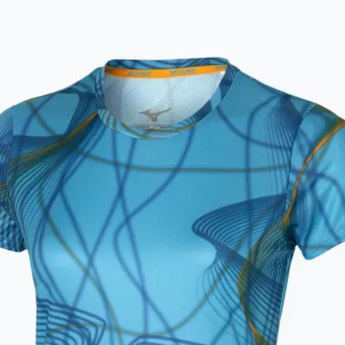 Damen Lauf-T-Shirt Mizuno Graphic Tee milchig blau