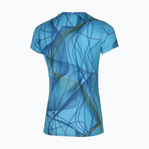 Damen Lauf-T-Shirt Mizuno Graphic Tee milchig blau