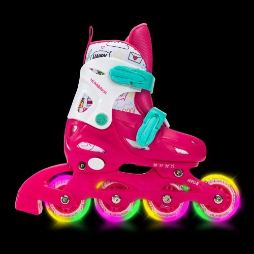 HUMBAKA Starjet LED Kinder Rollschuhe 3in1 rosa