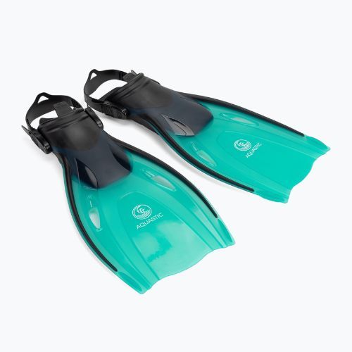 AQUASTIC Jetty Schnorchelset Maske + Schnorchel + Flossen blau