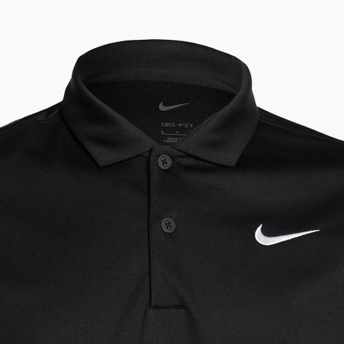Herren Nike Court Dri-Fit Polo Solid schwarz/weiss Tennisshirt