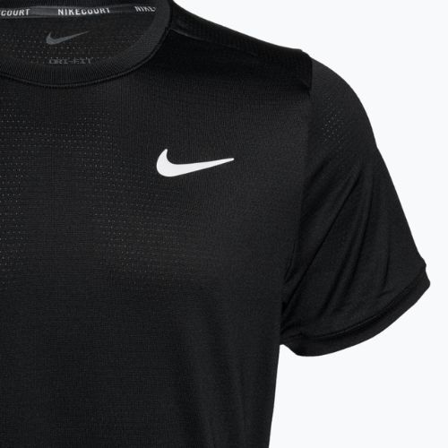 Herren Nike Court Dri-Fit Advantage Tennisshirt schwarz/weiss