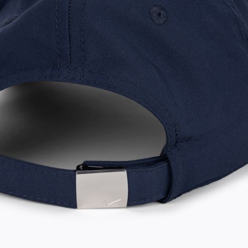Nike Dri-Fit Club Unstructured Metall Swoosh Baseballkappe Mitternachtsnavy/Metallsilber