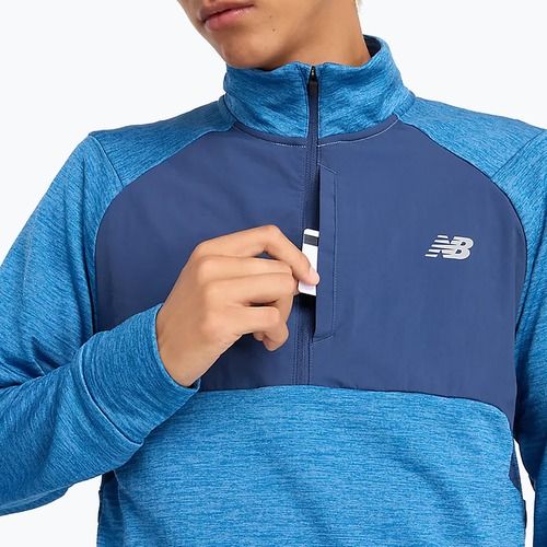 Lauf Longsleeve Herren New Balance Athletics Heat Grid 1/2 Zip heron blue