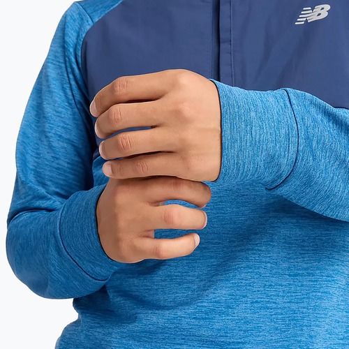 Lauf Longsleeve Herren New Balance Athletics Heat Grid 1/2 Zip heron blue