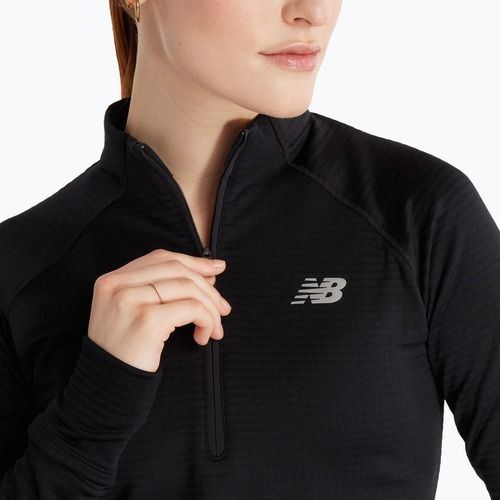 Lauf Longsleeve Damen New Balance Athletics Heat Grid 1/2 Zip black