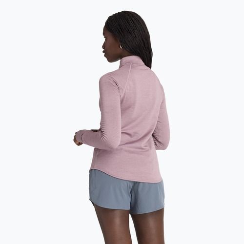 Lauf Longsleeve Damen New Balance Athletics Heat Grid 1/2 Zip ice wine heather