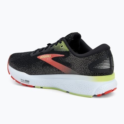 Brooks Ghost 16 GTX Herren Laufschuh schwarz/mandarinrot/grün