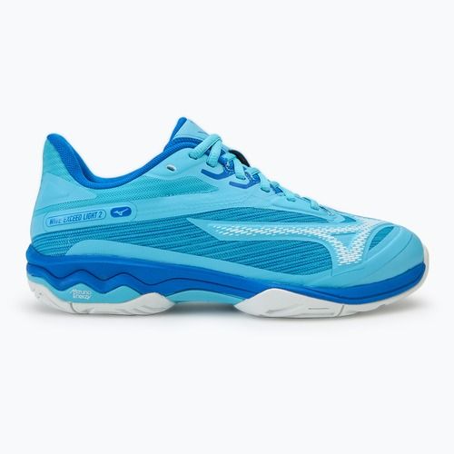 Damen Tennisschuhe Mizuno Wave Exceed Light 2 AC Flussblau/Weiß/Mugenblau