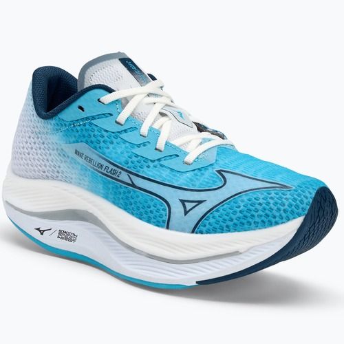 Damen Laufschuhe Mizuno Wave Rebellion Flash 2 river blau/blau wing teal/weiß