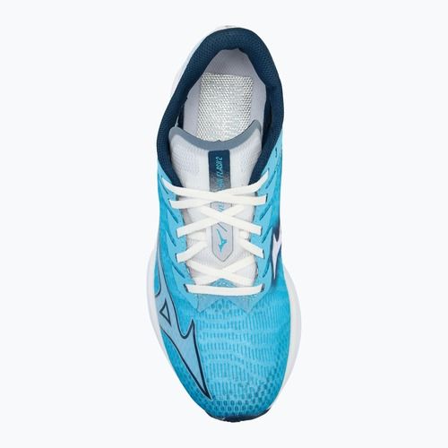 Damen Laufschuhe Mizuno Wave Rebellion Flash 2 river blau/blau wing teal/weiß