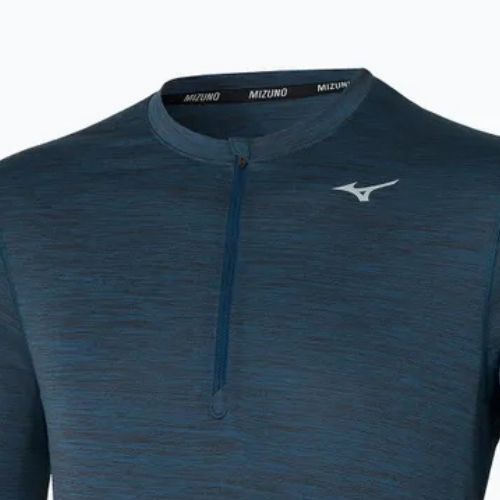 Herren Mizuno Impulse Core Half Zip blau Flügel teal laufen Longsleeve