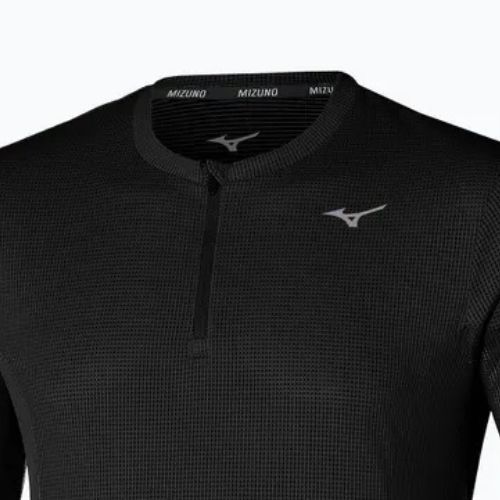 Herren-Langarmshirt Mizuno Dryaeroflow Half Zip schwarz