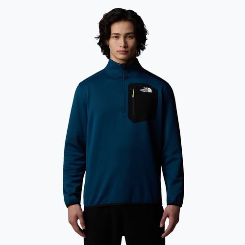Herren The North Face Crest 1/4 Zip Mitternacht petrol/ schwarz Sweatshirt