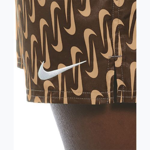 Badeshorts Badehosen Herren Nike Swoosh Link 5" Volley cacao wow