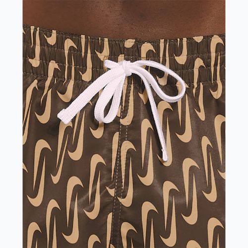 Badeshorts Badehosen Herren Nike Swoosh Link 5" Volley cacao wow