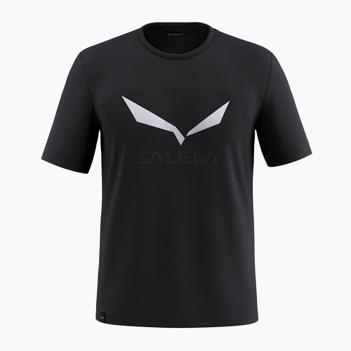 Herren Salewa Solidlogo Dry schwarzes Trekkinghemd