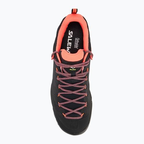 Salewa Wildfire Leather GTX Damen Wanderschuhe schwarz/fluo koralle