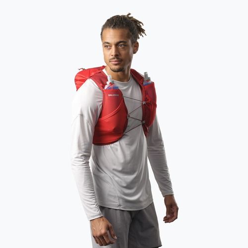 Salomon Active Skin 8 Set rote Dahlie/Hochrisiko-Laufweste