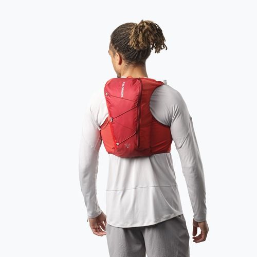 Salomon Active Skin 8 Set rote Dahlie/Hochrisiko-Laufweste