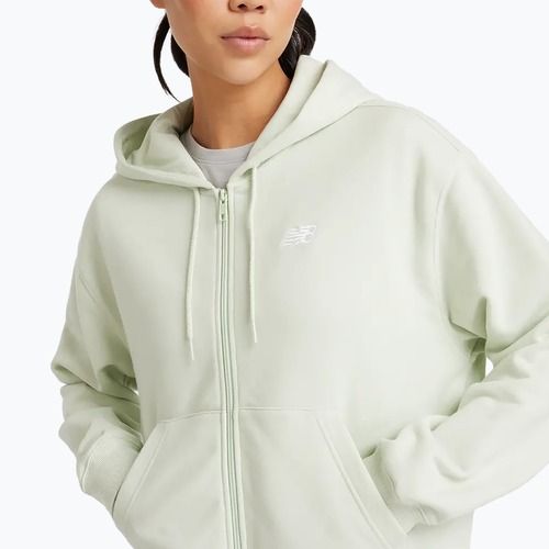 Frauen New Balance Französisch Terry Full Zip Sweatshirt natürliche Minze